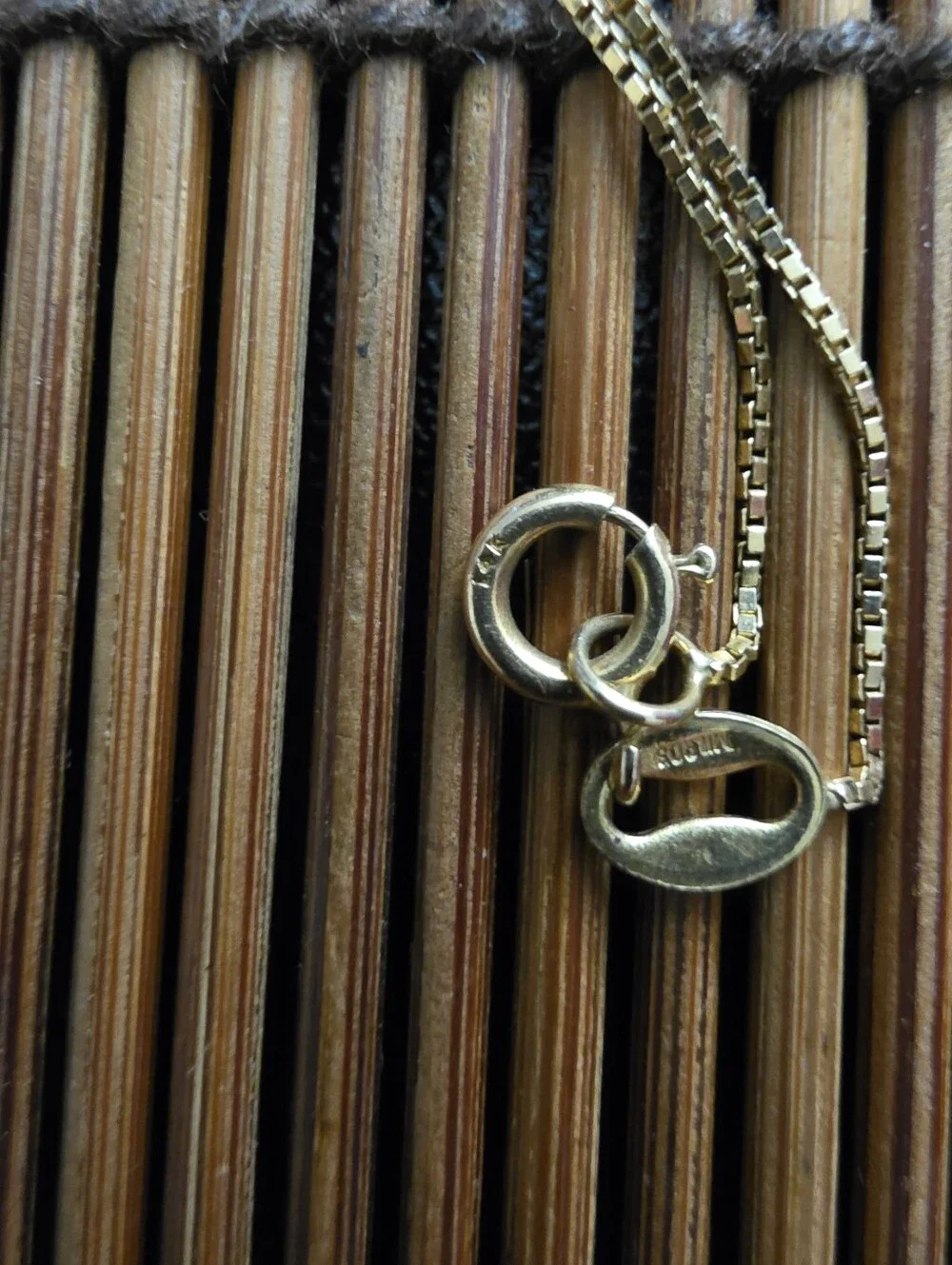 14k Puff Heart Yellow Gold Necklace (Vintage)